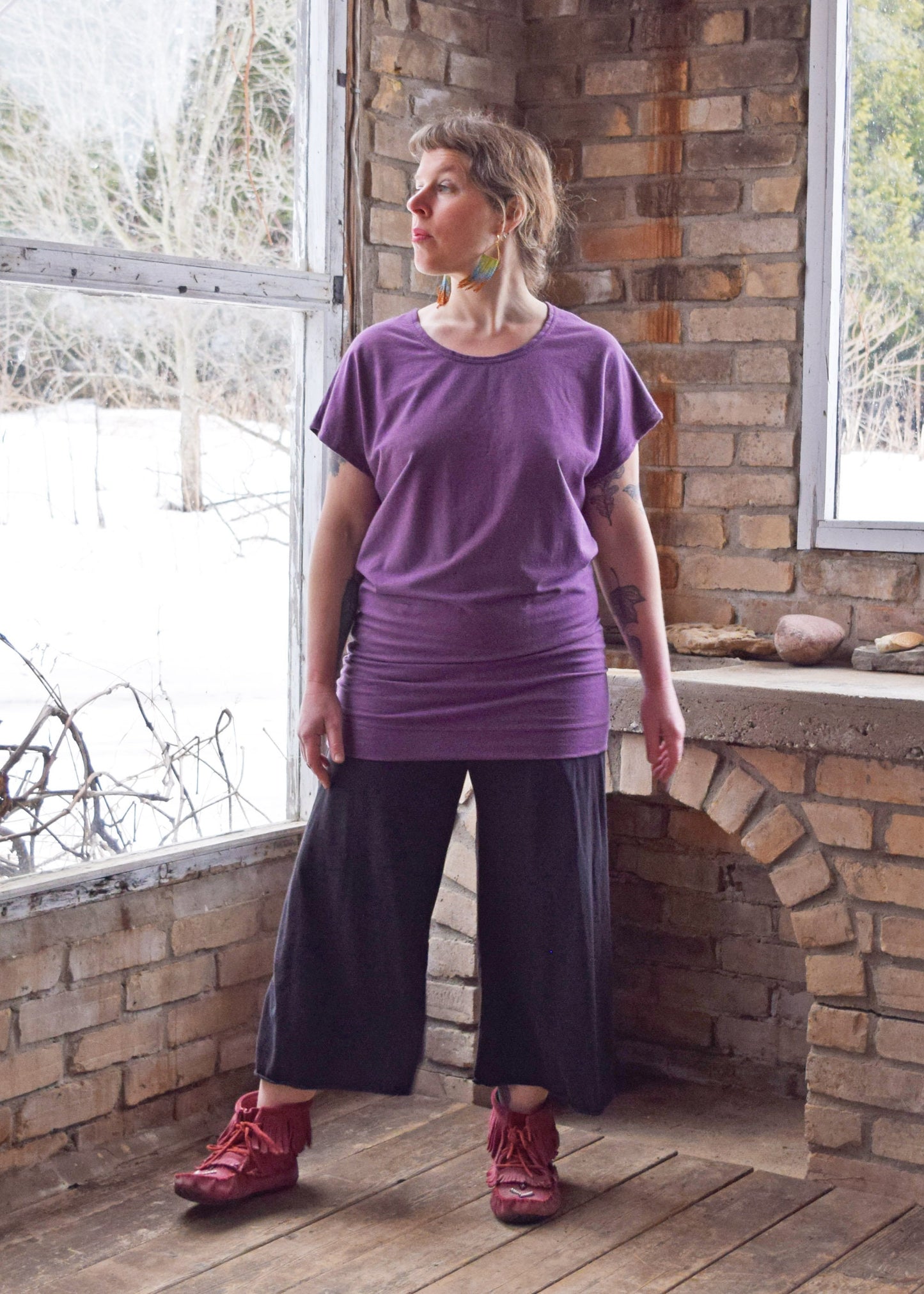Hemp Batwing Tunic: Short Sleeve