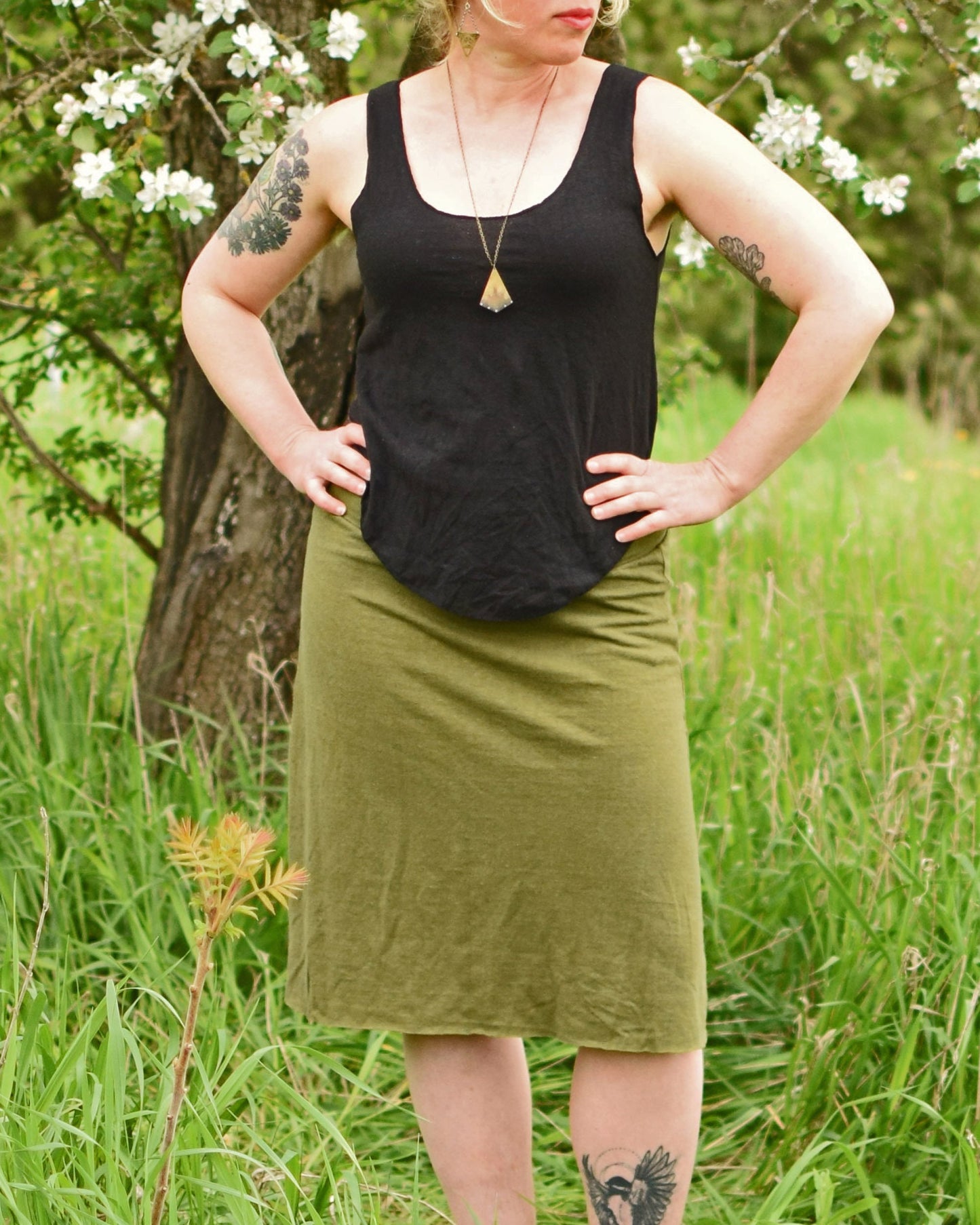 Hemp Essential Knee Length Skirt