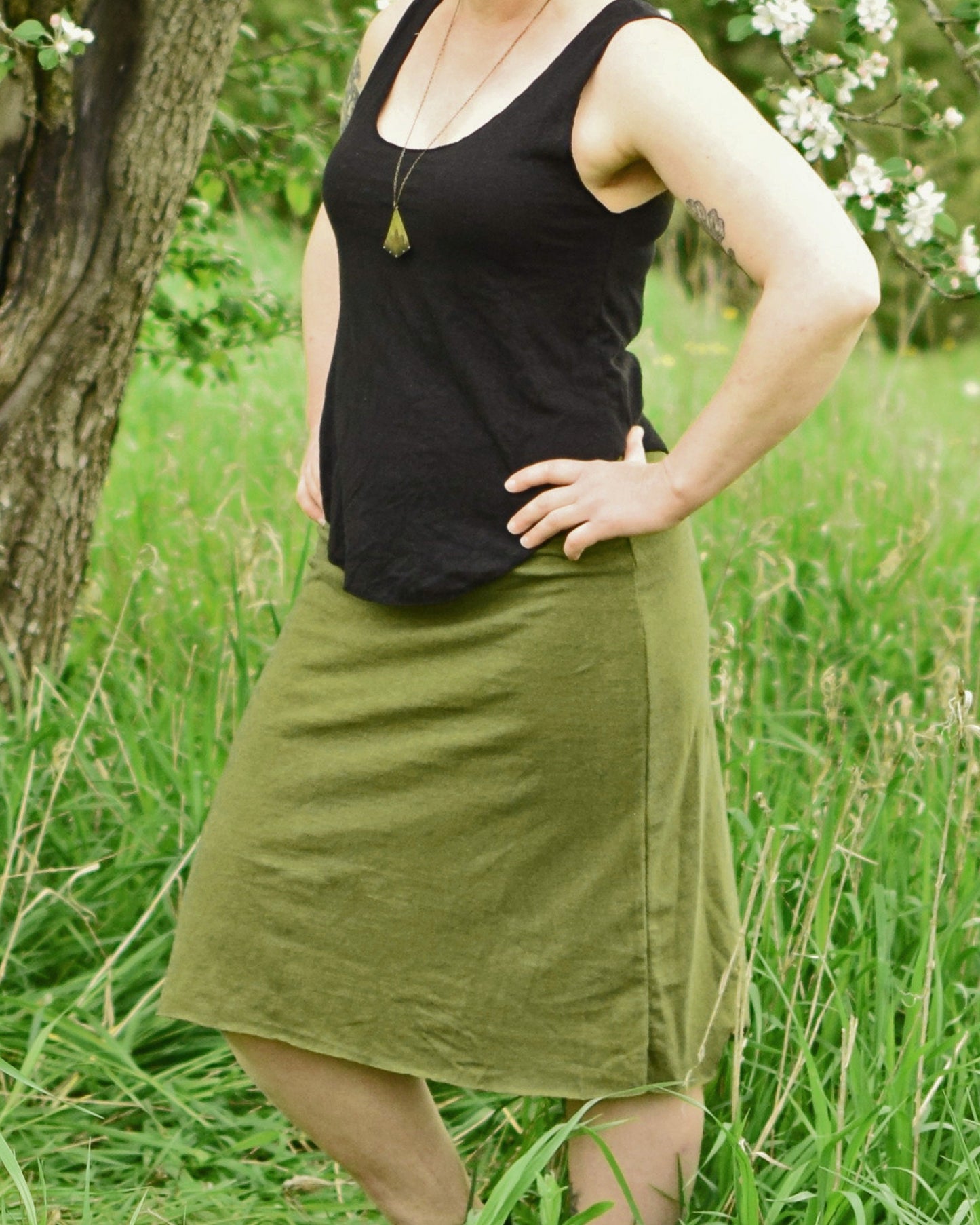 Hemp Essential Knee Length Skirt