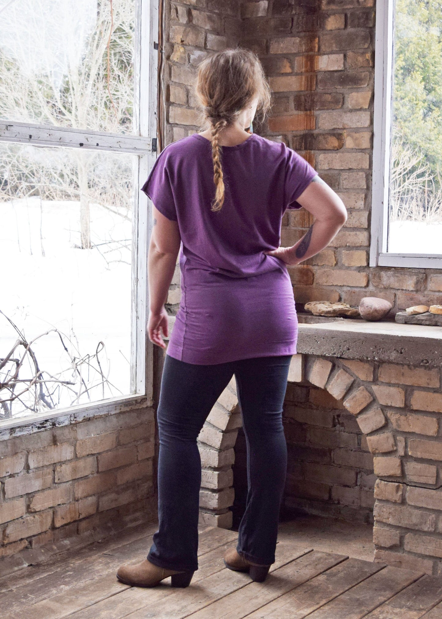 Hemp Batwing Tunic: Short Sleeve