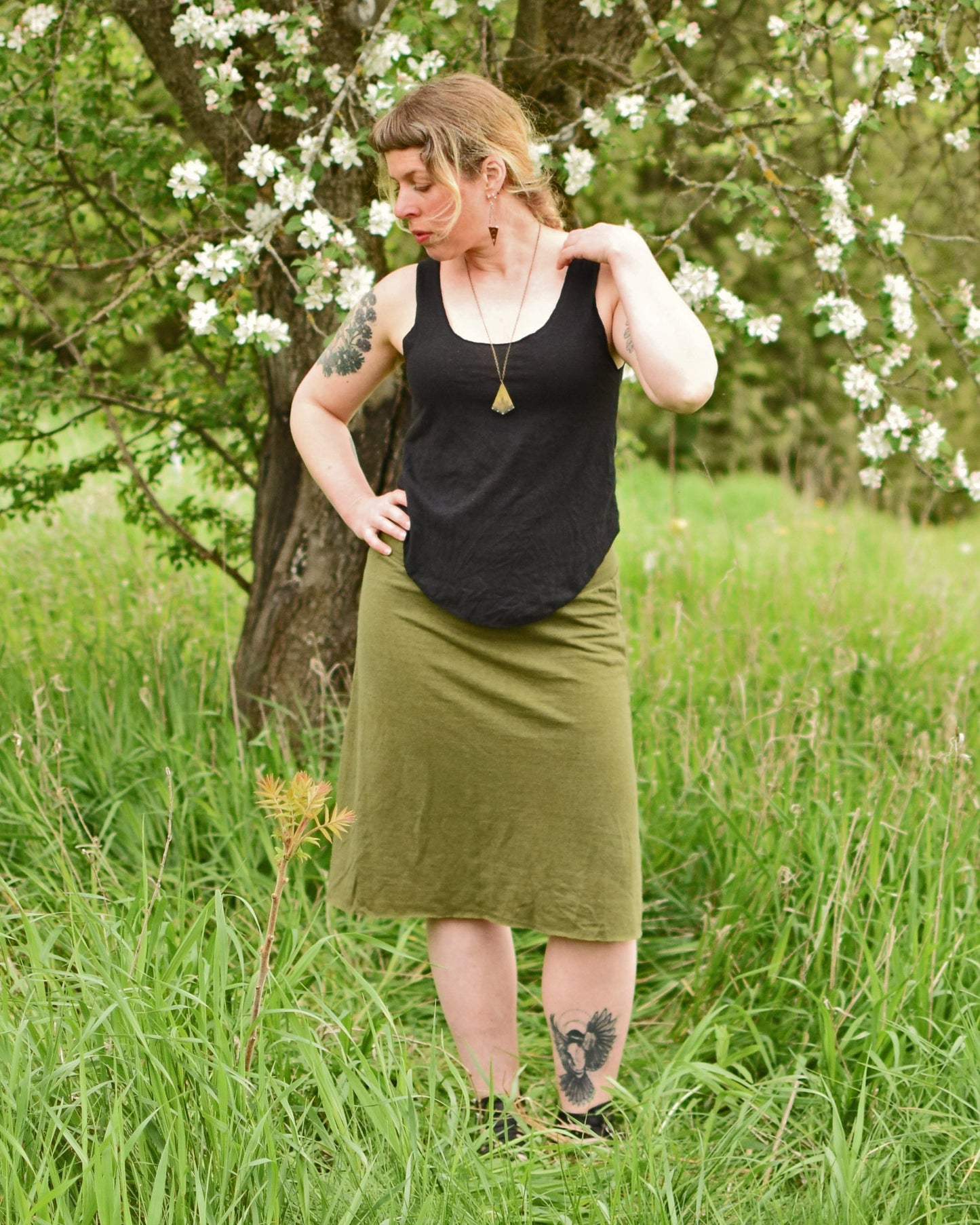Hemp Essential Knee Length Skirt