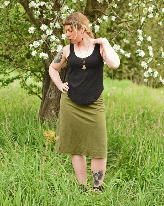 Hemp Essential Knee Length Skirt