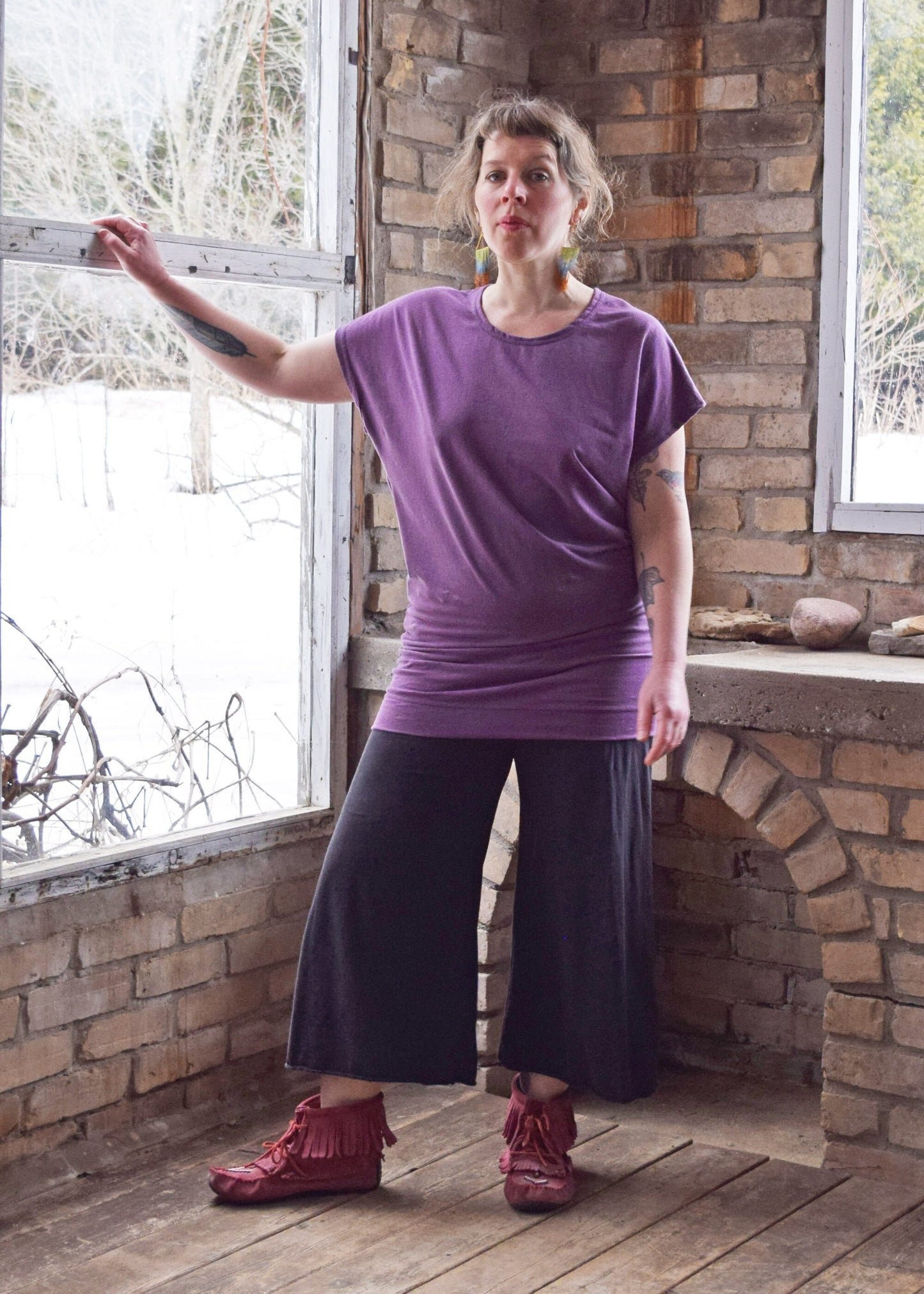 Hemp Batwing Tunic: Short Sleeve