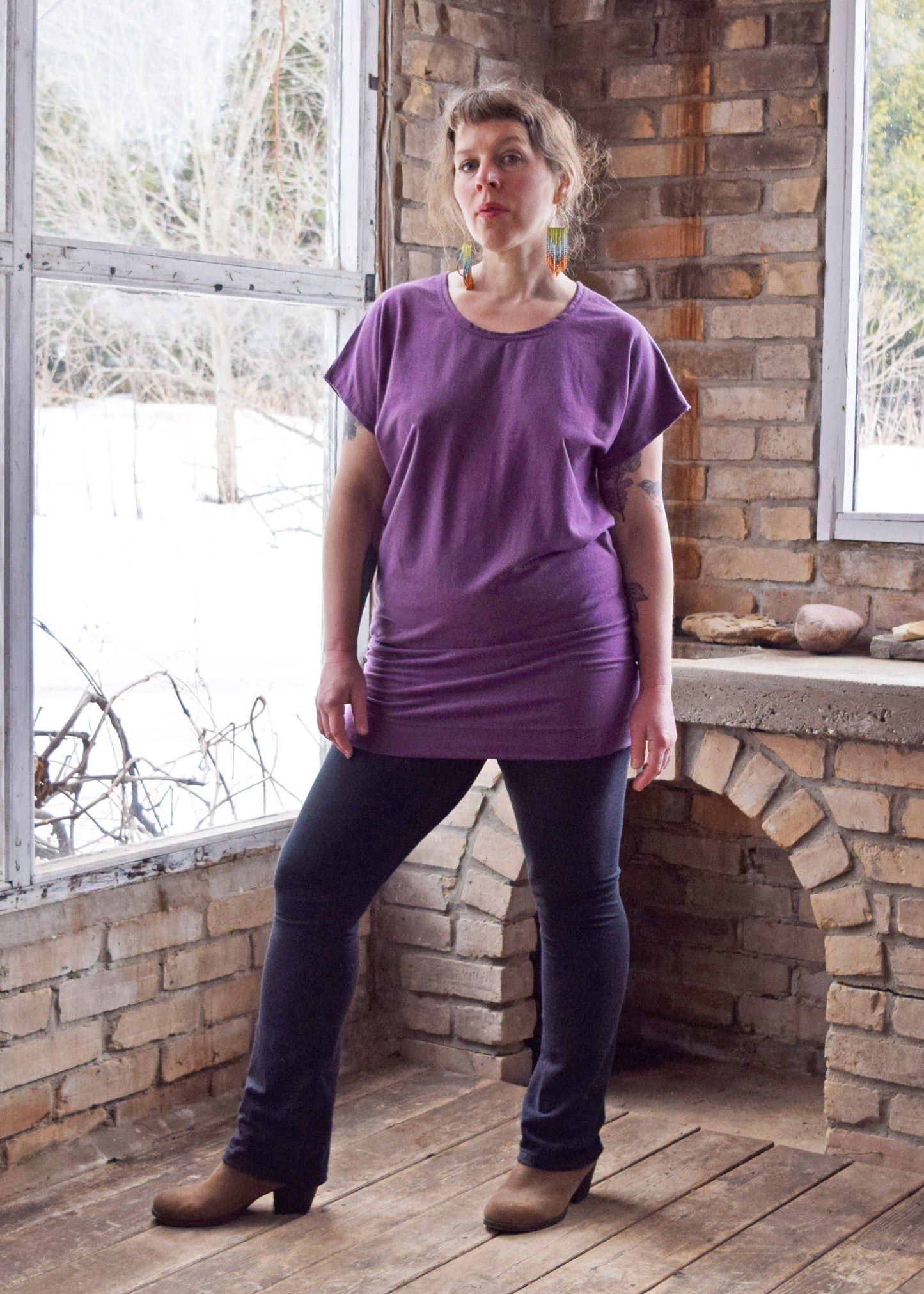 Hemp Batwing Tunic: Short Sleeve