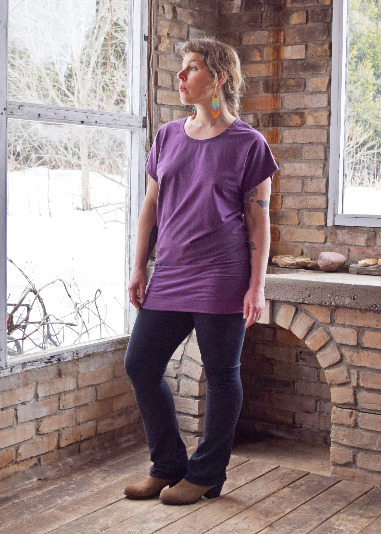 Hemp Batwing Tunic: Short Sleeve