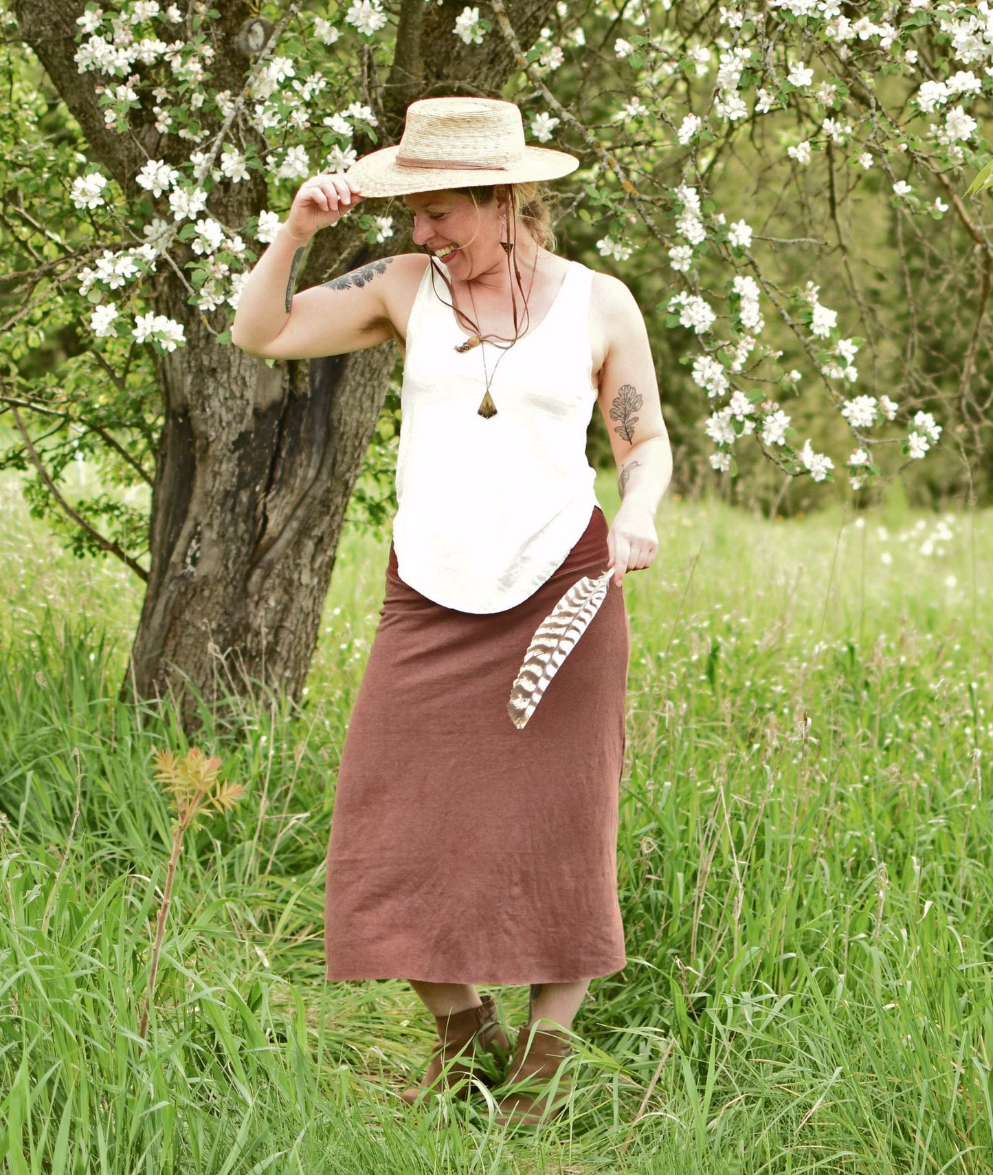 Hemp Essential Midi Skirt