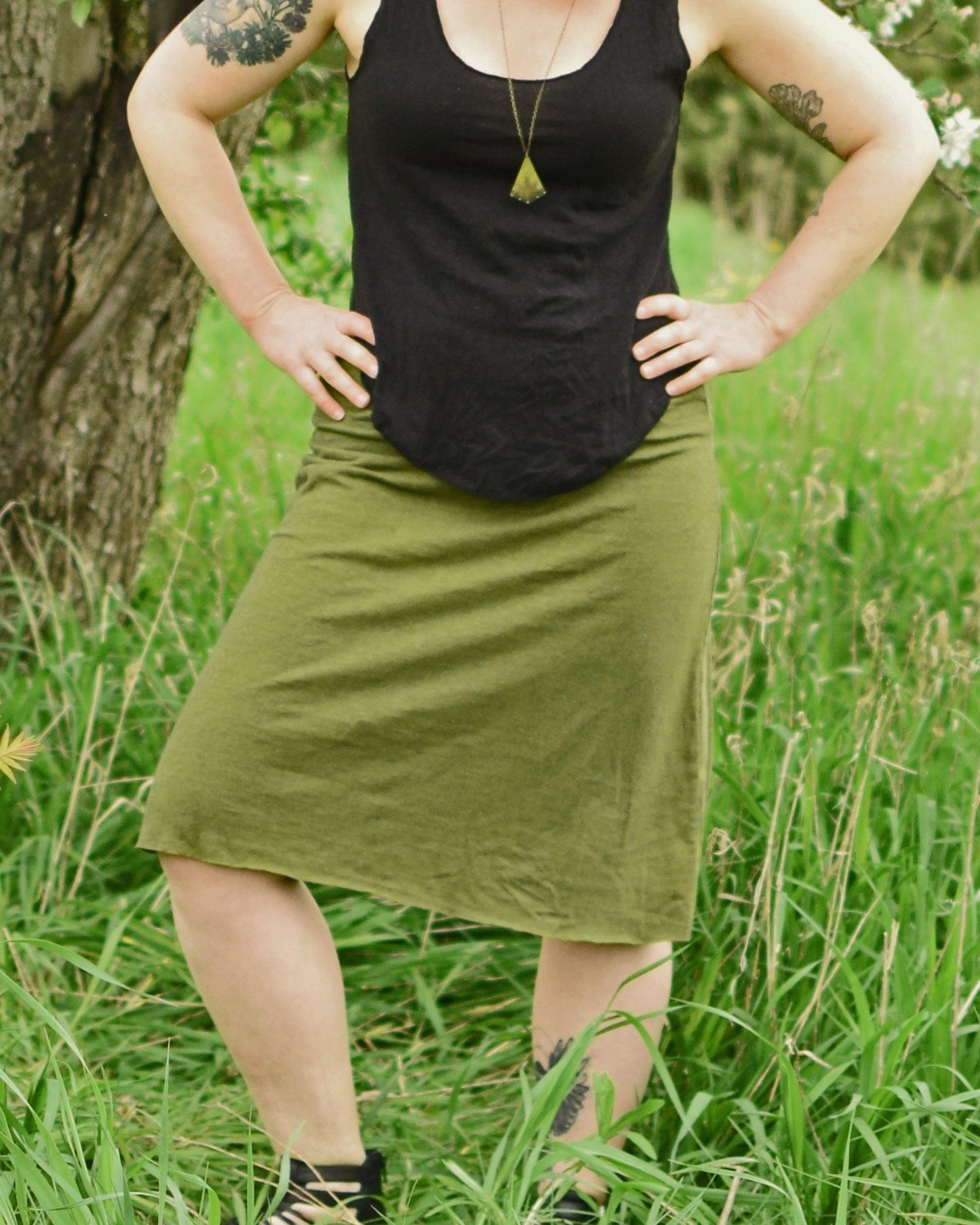 Hemp Essential Knee Length Skirt