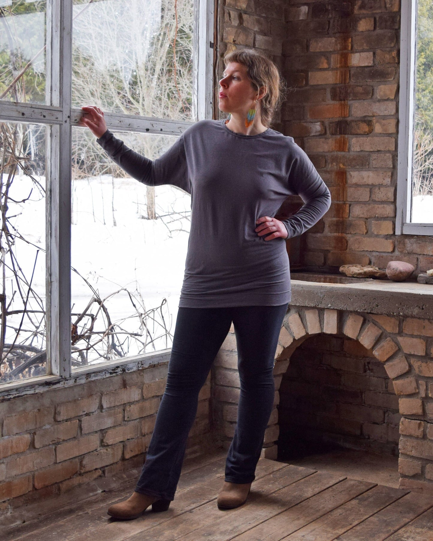 Hemp Batwing Tunic: Long Sleeve