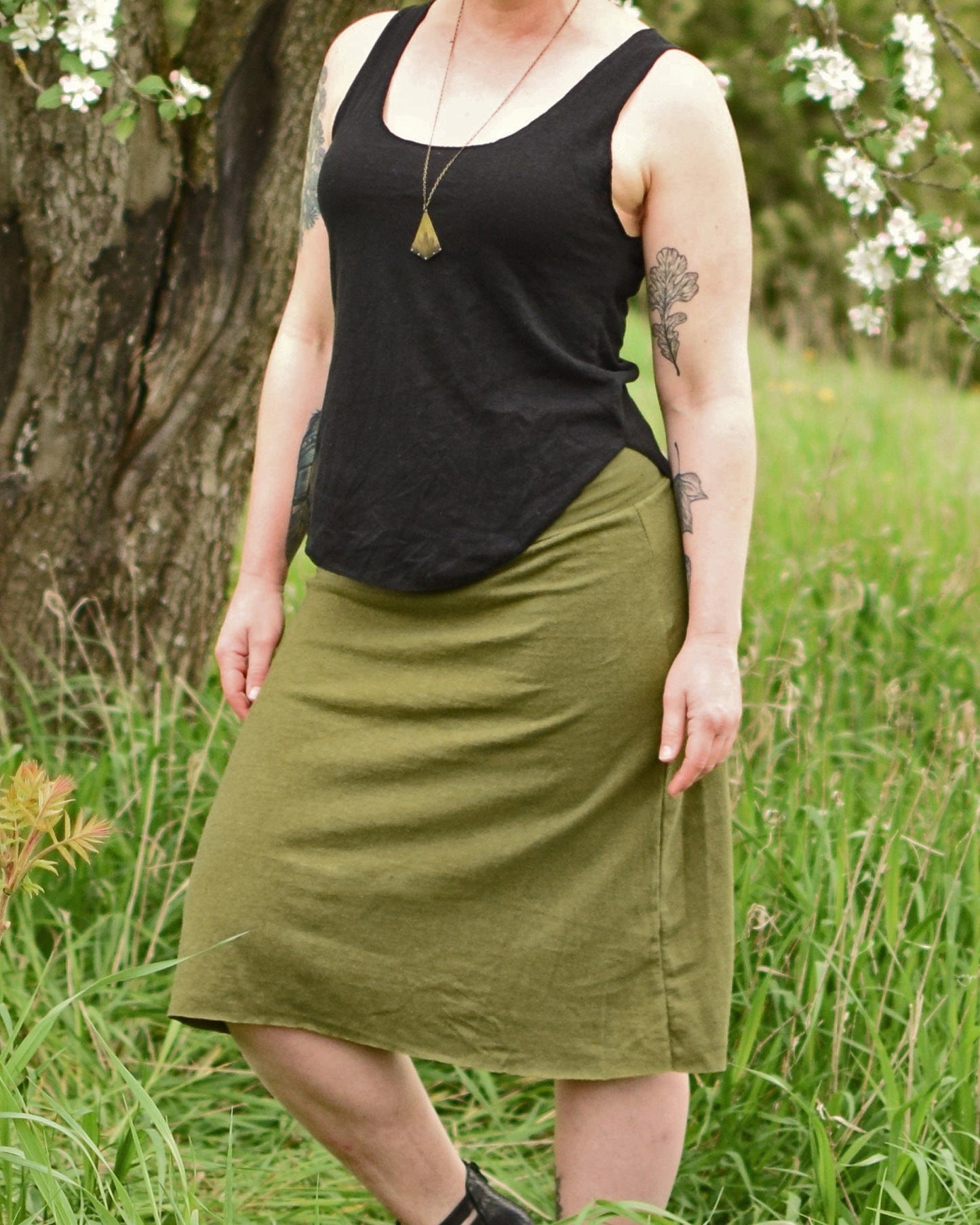 Hemp Essential Knee Length Skirt